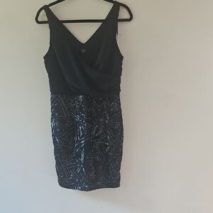 AX Paris Black and Silver Sequin Mini Dress